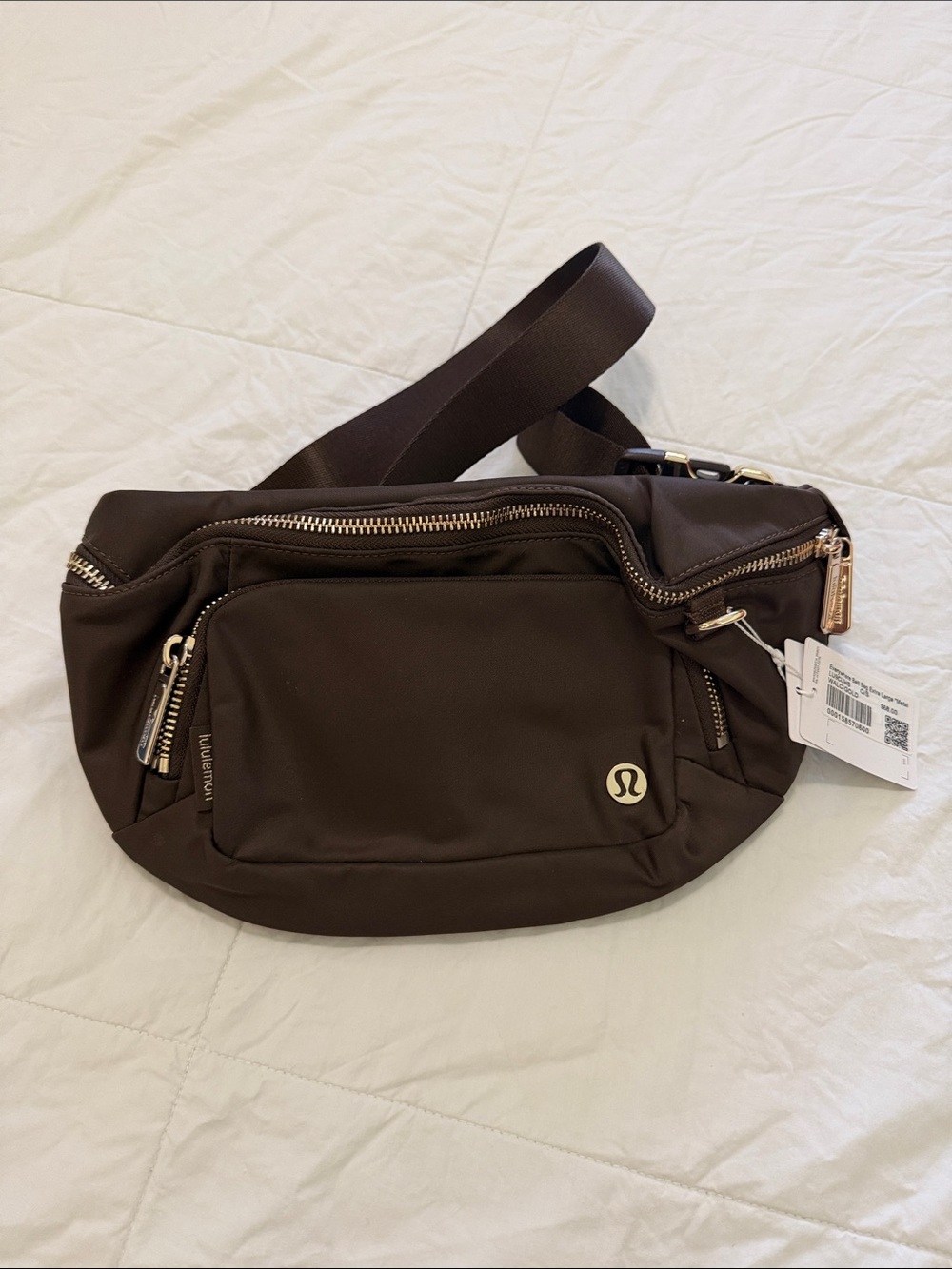 lululemon everywhere Belt Bag with XL walnut brown gold Hardware